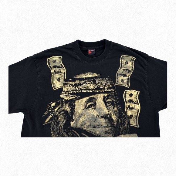 VTG‎ Ekur Jeans Benjamin Franklin T-shirt Men's XL "Get Every Dollar" - Picture 2 of 4